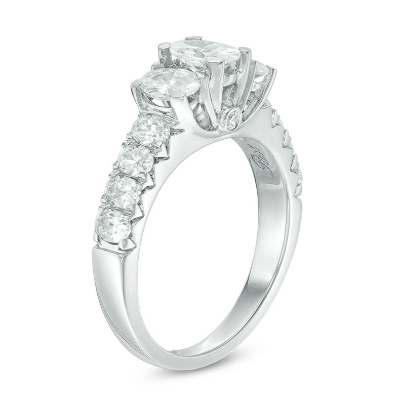 Main Image 2 of 2 CT. T.W. Certified Oval Diamond Past Present Future® Engagement Ring in 14K White Gold (I/I1)