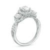 Thumbnail Image 2 of 2 CT. T.W. Oval Diamond Past Present Future® Frame Twist Engagement Ring in 14K White Gold