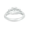 Thumbnail Image 4 of 1-5/8 CT. T.W. Certified Emerald-Cut Diamond Past Present Future® Frame Engagement Ring in 14K White Gold (I/SI2)