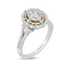 Thumbnail Image 2 of Enchanted Disney Snow White 1 CT. T.W. Oval Diamond Twist Frame Engagement Ring in 14K Two-Tone Gold