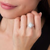 Thumbnail Image 1 of Marquise Lab-Created Opal and White Sapphire Starburst Frame Ring in Sterling Silver