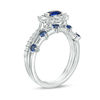 Thumbnail Image 1 of Lab-Created Blue and White Sapphire Three Piece Stackable Ring Set in Sterling Silver