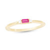 Thumbnail Image 1 of Baguette Ruby and Diamond Accent Stackable Band in 10K Gold