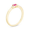 Thumbnail Image 2 of Baguette Ruby and Diamond Accent Stackable Band in 10K Gold