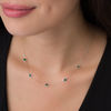Thumbnail Image 2 of Pear-Shape and Round Bezel-Set Lab-Created Emerald Station Choker Necklace in Sterling Silver - 16"