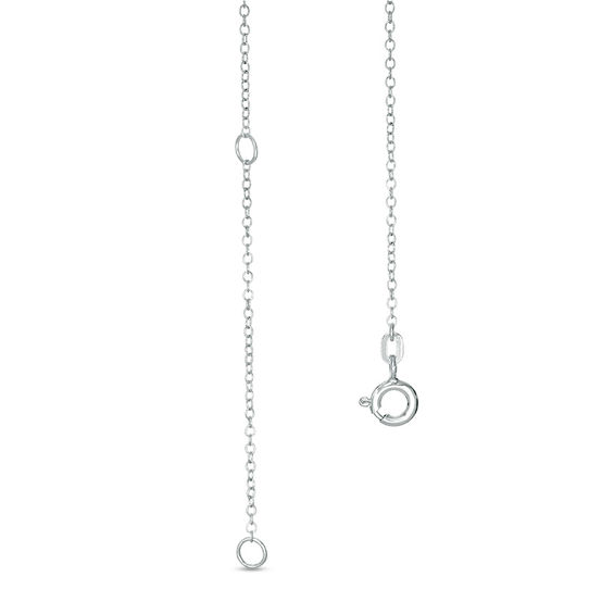 Pear-Shape and Round Bezel-Set Lab-Created Emerald Station Choker Necklace in Sterling Silver - 16"