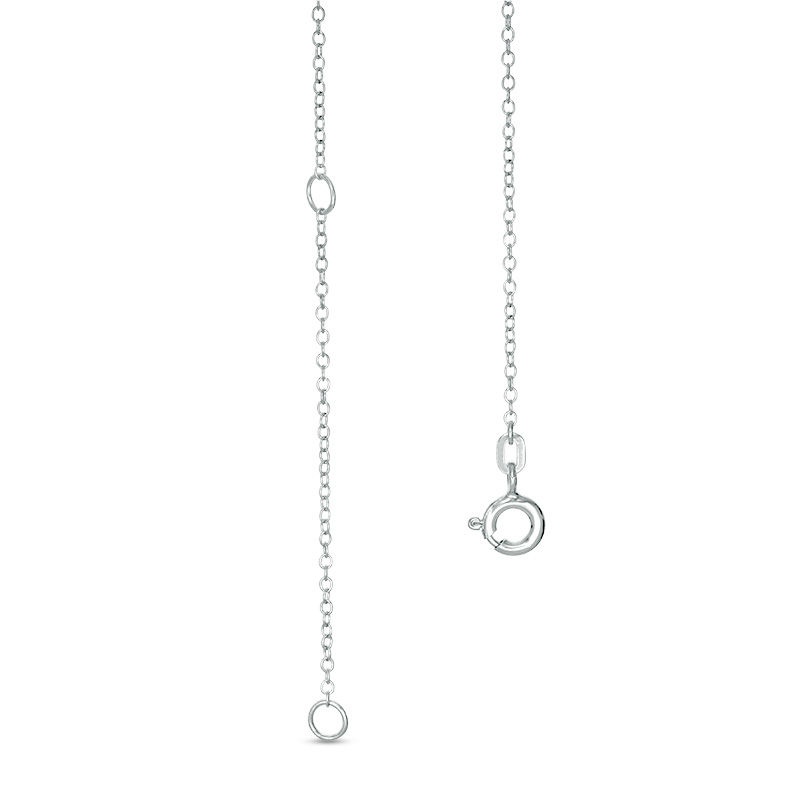 Main Image 3 of Pear-Shape and Round Bezel-Set Lab-Created Emerald Station Choker Necklace in Sterling Silver - 16"