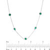Thumbnail Image 4 of Pear-Shape and Round Bezel-Set Lab-Created Emerald Station Choker Necklace in Sterling Silver - 16"
