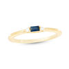 Thumbnail Image 0 of Baguette Blue Sapphire and Diamond Accent Stackable Band in 10K Gold