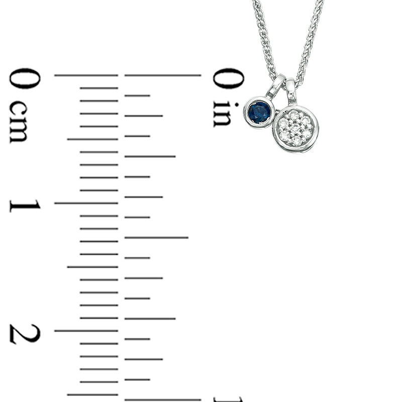 Main Image 3 of Vera Wang Love Collection Blue Sapphire and Composite Diamond Accent Pendant in 14K White Gold - 19"