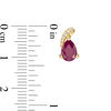 Thumbnail Image 3 of Pear-Shaped Ruby and Diamond Accent Swirl Drop Earrings in 10K Gold