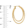 Thumbnail Image 2 of Diamond-Cut Double Hoop Earrings in 10K Gold