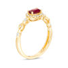 Thumbnail Image 2 of Oval Ruby and 1/6 CT. T.W. Diamond Frame Vintage-Style Ring in 10K Gold
