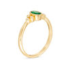 Thumbnail Image 2 of Oval Bezel-Set Emerald and Diamond Accent Tri-Sides Ring in 10K Gold