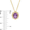Thumbnail Image 2 of Oval Amethyst and 1/5 CT. T.W. Diamond Vintage-Style Frame Pendant in 10K Gold