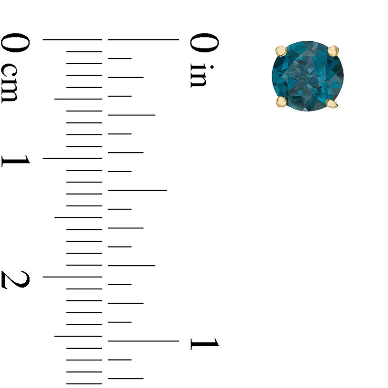 Main Image 2 of 6.0mm London Blue Topaz Solitaire Stud Earrings in 10K Gold