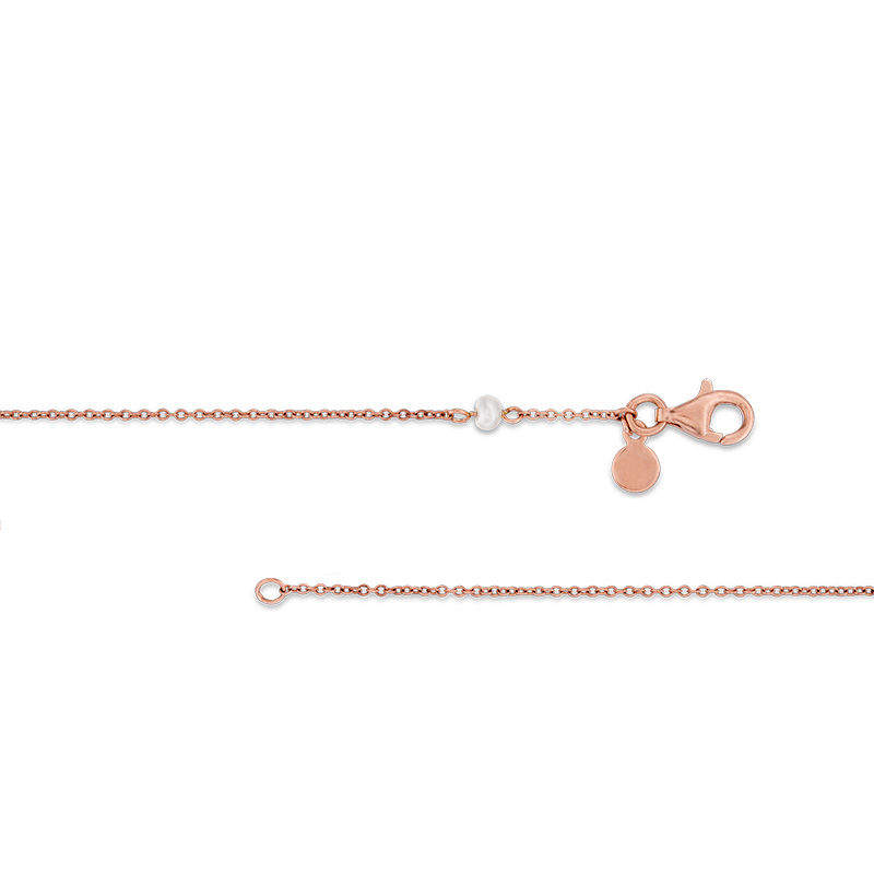 Main Image 2 of Mother-of-Pearl, Freshwater Cultured Pearl and Black Agate Necklace in Sterling Silver with 18K Rose Gold Plate-31.5"