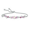 Thumbnail Image 1 of Multi-Stone Cluster Bolo Bracelet in Sterling Silver - 9.0"