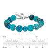 Thumbnail Image 2 of Blue Quartz and Agate Bead Bolo Bracelet in Sterling Silver - 9"