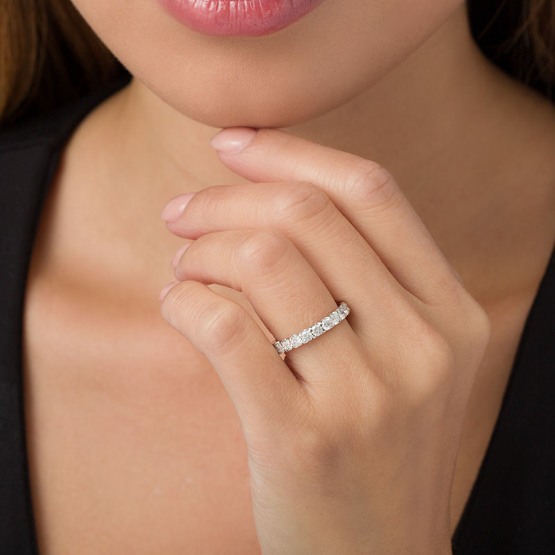 Main Image 3 of 7/8 CT. T.W. Diamond Wedding Band in 10K White Gold