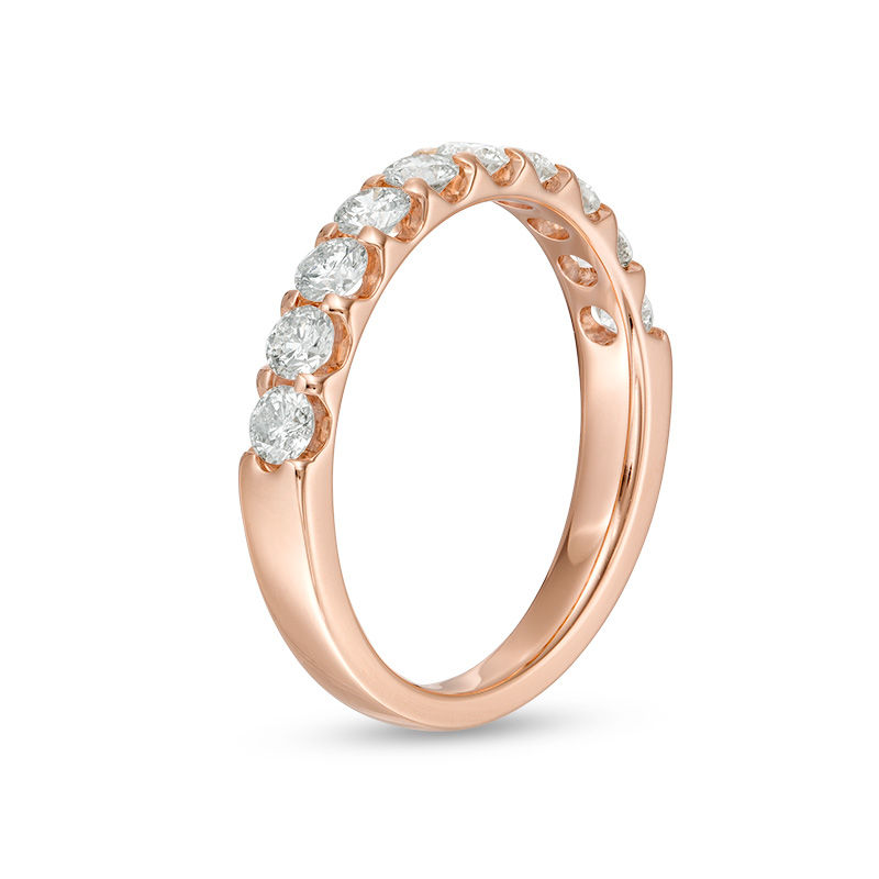 Main Image 2 of 7/8 CT. T.W. Diamond Ten Stone Wedding Band in 10K Rose Gold