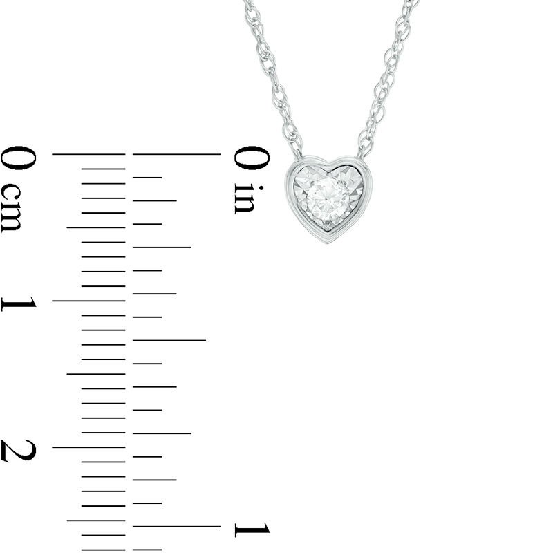 1/10 CT. Diamond Solitaire Heart-Shaped Necklace in 10K White Gold (I/I3)