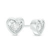 Thumbnail Image 0 of 1/8 CT. T.W. Diamond Solitaire Heart-Shaped Stud Earrings in 10K White Gold (I/I3)