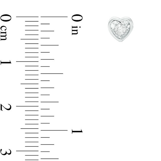 1/8 CT. T.w. Diamond Solitaire Heart-Shaped Stud Earrings in 10K White Gold (I/I3)