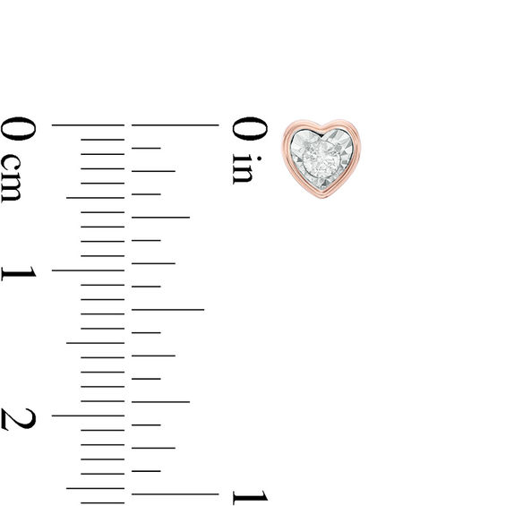 1/8 CT. T.w. Diamond Solitaire Heart-Shaped Stud Earrings in 10K Rose Gold (I/I3)