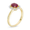 Thumbnail Image 2 of Oval Ruby and 1/10 CT. T.W. Diamond Frame Vintage-Style Ring in 10K Gold