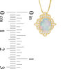 Thumbnail Image 2 of Oval Opal and 1/15 CT. T.W. Diamond Vintage-Style Frame Pendant in 10K Gold