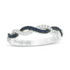 Thumbnail Image 1 of Vera Wang Love Collection Blue Sapphire and 1/10 CT. T.W. Diamond Twist Band in Sterling Silver