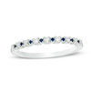 Thumbnail Image 1 of Vera Wang Love Collection 1/6 CT. T.W. Diamond and Blue Sapphire Alternating Band in Sterling Silver