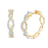 Thumbnail Image 0 of 1/4 CT. T.W. Diamond Twist Hoop Earrings in 10K Gold