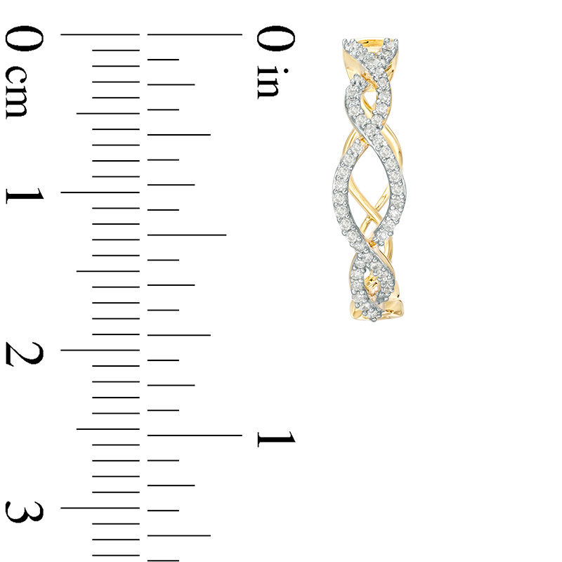 1/4 CT. T.W. Diamond Twist Hoop Earrings in 10K Gold