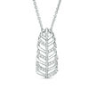 Thumbnail Image 1 of 1/10 CT. T.W. Diamond Leaf Pendant in Sterling Silver