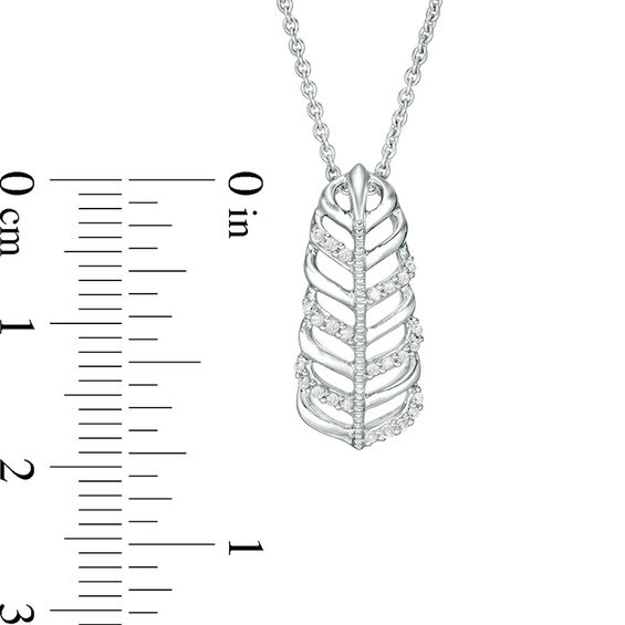 1/10 CT. T.w. Diamond Leaf Pendant in Sterling Silver
