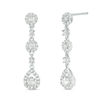 Thumbnail Image 1 of 1/2 CT. T.W. Diamond Pear-Shaped Frame Triple Drop Earrings in 10K White Gold