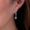 Thumbnail Image 2 of 1/2 CT. T.W. Diamond Pear-Shaped Frame Triple Drop Earrings in 10K White Gold