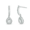 Thumbnail Image 0 of 1/3 CT. T.W. Diamond Pear-Shaped Frame Drop Earrings in 10K White Gold
