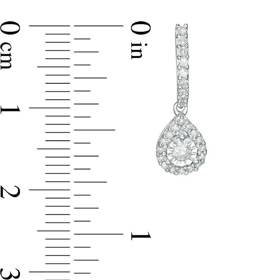 1/3 CT. T.w. Diamond Pear-Shaped Frame Drop Earrings in 10K White Gold