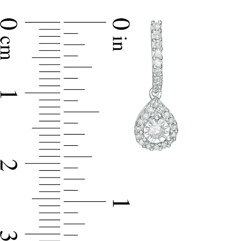 1/3 CT. T.W. Diamond Pear-Shaped Frame Drop Earrings in 10K White Gold