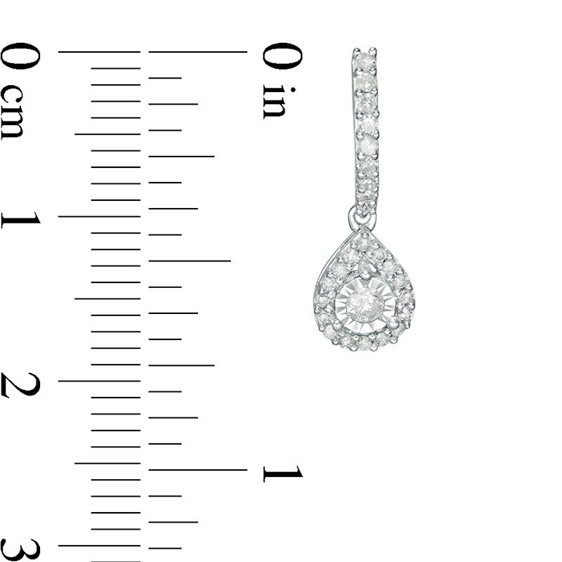 Main Image 2 of 1/3 CT. T.W. Diamond Pear-Shaped Frame Drop Earrings in 10K White Gold