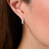 Thumbnail Image 2 of 1/4 CT. T.W. Diamond Wide Hoop Earrings in 10K White Gold