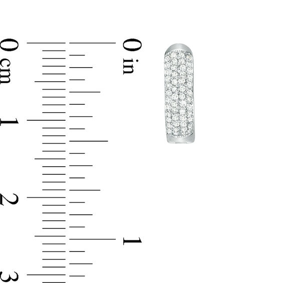 1/4 CT. T.w. Diamond Wide Hoop Earrings in 10K White Gold