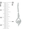 Thumbnail Image 2 of 1/4 CT. T.W. Composite Diamond Flame-Shaped  Drop Earrings in 10K White Gold