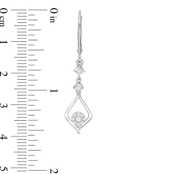 1/5 CT. T.w. Diamond Tier Drop Earrings in 10K White Gold