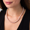 Thumbnail Image 2 of 8.0-9.0mm Dyed Pink Freshwater Cultured Pearl Strand Necklace with 14K Gold Clasp