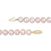 Thumbnail Image 3 of 8.0-9.0mm Dyed Pink Freshwater Cultured Pearl Strand Necklace with 14K Gold Clasp