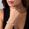 Thumbnail Image 2 of 8.0-9.0mm Dyed Pink Freshwater Cultured Pearl Strand Bracelet with 14K Gold Clasp-7.5"